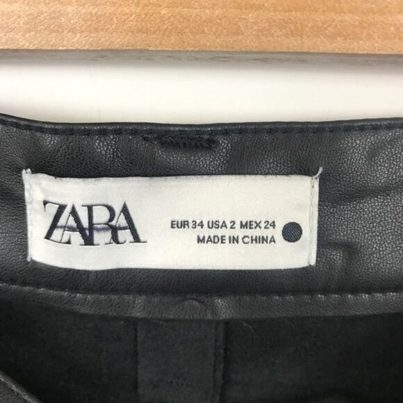 NWOT Zara 80's Corsy Faux Leather Pants Size 2 - Picture 12 of 12